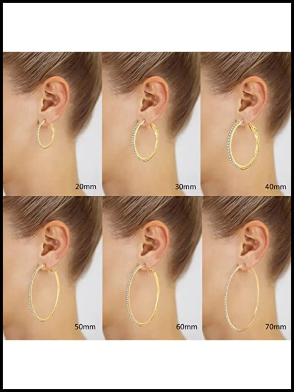 Sterling Silver Cubic Zirconia Hoop Earrings Sparkly Rhinestone Hoops for Women